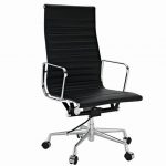 Classic Thin Pad Office Chair Black Leather - High Back - DECOMICA