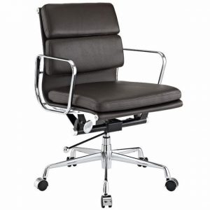 Classic Soft pad Office Chair Brown Leather - Low back - DECOMICA