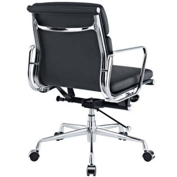 Eames  Softpad Office Chair Black Leather - Replica - Low back - DECOMICA