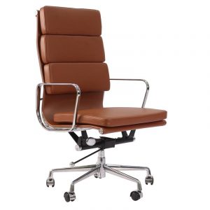 Classic Soft Pad High Back EA219 Office Chair - Tan Brown Leather