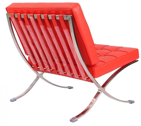 Premium Barcelona Chair Red - Mies Van Der Rohe Replica - DECOMICA