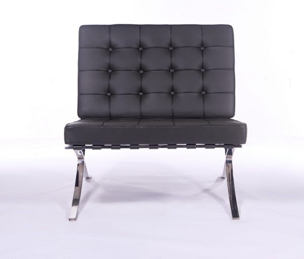 Premium Barcelona Chair Dark Grey - Mies Van Der Rohe Replica